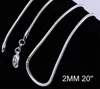 2MM 925 silver plated snake chain necklace 16 18 20 22 24 inch chain fashion jewelry high quality factory price WCW038