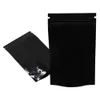 100Pcslot Black Stand Up Aluminum Foil Zip Lock Packaging Bag Mylar Heat Seal Reclosable Zipper Food Tea Packing1447310