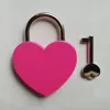 Creative Alloy Heart Shape Key Padlock Mini Archaize Concentric Lock Vintage Old Antique door locks With Key New Pure Color