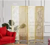 Golden Banana Leaf Screen Partition Folding Mobile Room Dividers Nordic Dekorativa Småhus European Modern Hollow Iron Screens