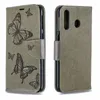 Imprint Butterfly Leder-Geldbörsenhüllen für iPhone 15 Plus 14 13 12 Pro Max 11 XS XR X 8 7 6 Samsung Note 20 Flip Cover Credit ID Card Slot Book Pouch Girls Lady Purse Strap