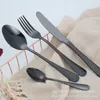 4 färg lyx bestick set sked gaffel kniv te sked dinner program kit rostfritt stål dinnerware set köksredskap dh0280