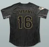 빈티지 남성 Shohei Ohtani 16 Japan Samurai Pinstriped 야구 유니폼 화이트 블랙 블루 #17 LA 스티치 저지 녹색 청록색 셔츠
