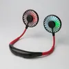 Asılı Boyun Fan Tembel Taşınabilir Mini Spor Hayranları LED Aydınlık Renkli Lamba Koku USB 2000 mAh Pil MQ50