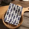 푸른 물고기 인쇄 냅킨 천으로 작은 신선한 스타일 천으로 아트 식탁보 냅킨 쿠션