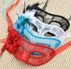 Halloween Christmas Lace Princess Maschera trasparente Side Flower Horror Makeup Masquerade Party Maschera retrò Maschera di pizzo