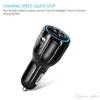 Автомобильные зарядные устройства Dual USB Quick Charge QC3.0 Зарядка для мобильного телефона 2 порта USB быстрые автомобильные зарядные устройства для iPhone Samsung Смартфон планшет