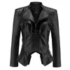 Plus size 3xl leather jackets women 2019 autumn winter fashion motorcycle mandarin collar pu leather jackets female outwear coat6606975
