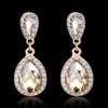 Bling Bling Rhinestone Waterdrop Серьги Женщины Rhinestone Waterdrop Стад Серьги Подарок для Любви Свадебные Украшения, Аксессуары