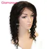 Glamorous human hair lace front wig natural color deep wave wig for black women