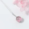 Mloveac Cherry Blossoms Real Flower Glass 925 Sterling Silver Chain Pendant Halsband Kvinnor Mode Smycken T190625