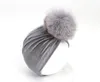 10cm Real Rabbit Fur Raccoon Hair Cap Barn Barn Barn Guld Velvet Hair Ball Indian Hat Headband Gratis Ship 2pcs