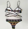 Sexy Women Bikini Two Pieces Swimsuit Geometric Print Padded Push up Bikini Set Low Waist Swimwear S M L XL