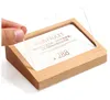 7x10cm Name Card Display Block Wood Table Sign Price Tag Display Stand Acrylic Label Photo Frame Plate Slope Wood Block Frame