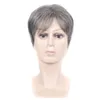 Fancied Hair Short Silver gray Synthetic Hair Wig Mens Male Fleeciness Realistic Wigs3585609