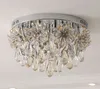 Lustre en cristal éclairage plaque chromée de luxe cristal rond lampe de lustre créative LED lustres de plafond lumières pour chambre MYY
