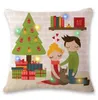 Christmas Pillows Case LED Lights Cushion Cover Linen Square Throw Pillow Covers Xmas Decorative Pillowcase Nursery Room Decor 7 Desig D6470