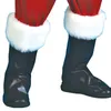 Adult Christmas Santa Claus Costume Suit Plush Father Fancy Clothes Xmas Cosplay Props Men Coat Pants Beard Belt Hat Full Set