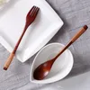 Natural Wood Spoon Fork Eco-friendly Simplicity Japanese Handmade Scoop Decor Wire Wrapped Craft Dinner Tableware Forks BH0408 TQQ