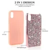 2 in 1 Diamond Rhinestone Glitter Phone Cases For iPhone 14 13 13Pro 12 11 Pro Max XS XR 7 8 Plus Samsung S23 S22 S21 Ultra 5G Hybrid TPU PC Back Cover With OPP Bag