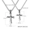 Charm Cross Titanium Stål Hängsmycke Halsband Rostfritt Stål Hängen Män Kvinnor Älskare Present Par Religiösa smycken