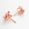 NUEVA moda CZ Diamond 18K Rose Gold Stud Pendientes para Pandora 925 Silver Magic crown Pendiente Caja de regalo original para mujeres niñas