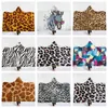 Couverture de grain de léopard couvertures à capuche capes à capuche couverture de bébé couverture chaude Sherpa polaire serviette enveloppante cape de voyage en plein air T2I5235