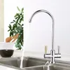 Hohe Qualität 1/4'' Trinkwasser RO Wasserfilter Wasserhahn Edelstahl Finish Umkehrosmose Waschbecken Küche Doppel Löcher Wasser Einlass