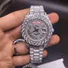 Automatisk mekanisk herrmodetur Diamond Face Watch Pong Set Diamond Wristwatch rostfritt stål Diamond Watches238T