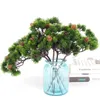 3pcs/lot Simulation cypress leaf pine branch home living room hotel green plant decoration cabinet balcony decoration fake pine needle