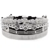 Men Bracelet 4pcs/set crown charms jewelry Macrame beads Bracelets Braiding Man Luxury for women Gift Valentine's Day Christmas