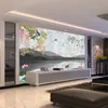 Grande mural TV sala de estar sofá fundo papel de parede flor chinesa e pássaro papel de parede não-tecido revestimento de parede