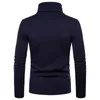 2019 новая осень зима мужской свитер мужской водолазки сплошной цвет свободного покроя свитер мужской приталенный бренд вязаные пуловеры