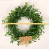 Greenery Wreath Artificial Leaves Wreath Front Door Grass Clover For Wall Window Party Decor Living Room Wall Pendant1268f