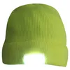 Quente Inverno de homens unisex 5 luzes LED iluminado Noite Pesca Camping Caça Pedestrianismo Clip-On ON-OFF malha Beanie Hat Cap Roll-up Brim