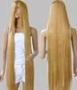 PERRUQUE Longue Raiponce Tangled Blond Doré Clair Raide Cosplay Perruque de Cheveux 150cm