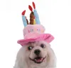 Cappellini per cani Pet Cat Dog Compleanno Cappellini Cappello con torta Candele Design Festa di compleanno Costume Copricapo Accessorio Articoli per cani GC2208