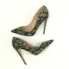 Escarpins d'été à pointes vernies vertes pour femmes, chaussures de mariage à bout pointu, talons hauts, photo réelle, marque de 12cm, 10cm, 8cm