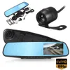 Freeshipping 4 Inç Araba DVR Kamera İnceleme Ayna FHD 1080 P Video Kaydedici Gece Görüş Çizgi Kam Park Monitör Otomatik Kayıt Çift Lens DVR