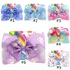 12 colores 8 pulgadas "Jojo Girls Siwa Unicorn Collection Colorful Hakepin Pein Bows Bigs Los accesorios para el cabello para las niñas al por mayor zfj698