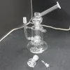 8.7 inch Glass Recycler Bong Hookahs Inline Perc Bent Type dap rig with 14mm Bowl for Smoking chicha Shisha