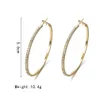 Fashion Earring with Crystal Rhinestone simple large Circle Silver/gold Hoop Earrings Jewelry for Women GB900