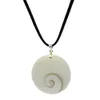 Natural fashion abalone shell jewelry DIY white abalone spiral leather rope pendant necklace