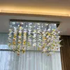 Murano Leaf Chandelier Lamps Hand Blown Glass Art Pendant Light Large Lobby Foliage Chandeliers Lighting for Hotel