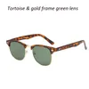 Design-Sonnenbrille für Damen und Herren, Outdoor-Mode, Retro-Fahrer, Metall-Halbrahmen, flache Linse, Sonnenbrille mit Etui und Box