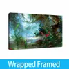 Peacock In The Forest Animal Framed Art Oil Painting Giclee Wall Art Canvas HD Prints Painting Wall Decor Ready To Hang259n