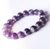 Naturmaterial Amethysten Energi Sten Lila Charoite Armband Runda Bead Bangle Quartz Crystal Smycken Kärleksgåva