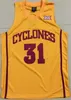 Пользовательские мужчины молодежь женщины #31 Georges Niang Iowa state Basketball Jersey размер S-4XL или пользовательские любое имя или номер Джерси