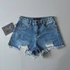 Europäische und amerikanische Street-Short-Jeans, die Sommerfrauen mit hohem Taillenloch schießen, müssen geteilte Gabel-Denim-Shorts-Hosen mit weitem Bein sein