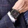 돔 남자 스포츠 시계 블랙 탑 브랜드 럭셔리 정품 가죽 손목 시계 남자 시계 패션 크로노 그래프 손목 시계 M-637BL-1M